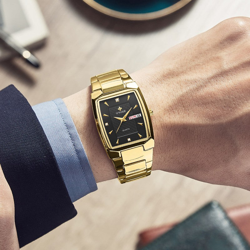New Arrival WWOOR 8837 Quartz Mens and women Watches Square Stainless Steel Waterproof Wrist Watch