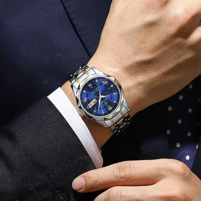 New Arrivals Fashion Luxury Men Watch Poedagar 615 Stainless Steel Wristwatch Waterproof Luminous Quartz Watches For Men