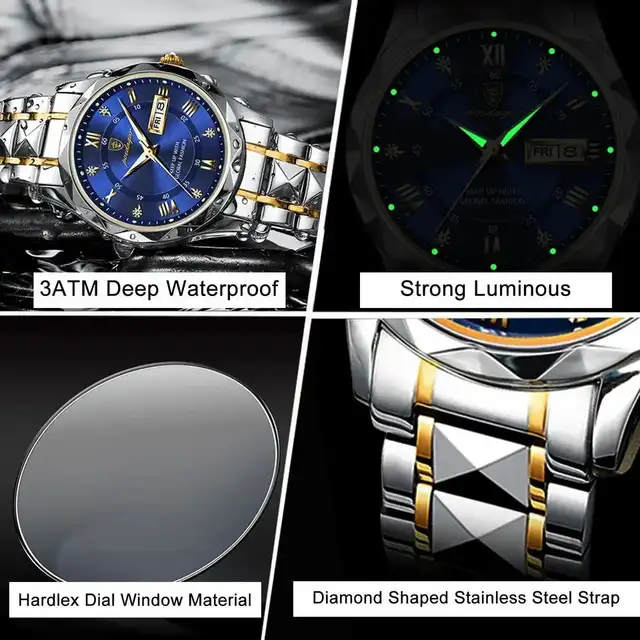 New Arrivals Fashion Luxury Men Watch Poedagar 615 Stainless Steel Wristwatch Waterproof Luminous Quartz Watches For Men