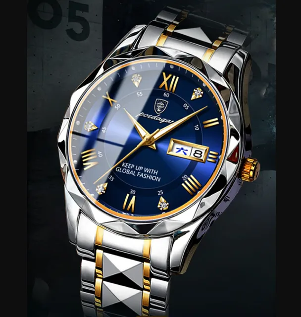 New Arrivals Fashion Luxury Men Watch Poedagar 615 Stainless Steel Wristwatch Waterproof Luminous Quartz Watches For Men