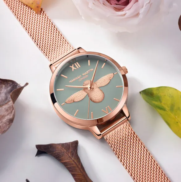 Trendy Forest Women's Watch, Hannah Martin HM-112 Little Bee Waterproof Women's Watch, Fashion Women's Watch