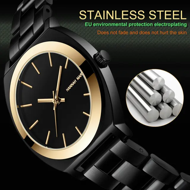 Women Watch High Quality Top Quartz HM 1261 Hannah Martin Watches Fashion Waterproof Stainless Steel Wristwatches Ladies Business Watch