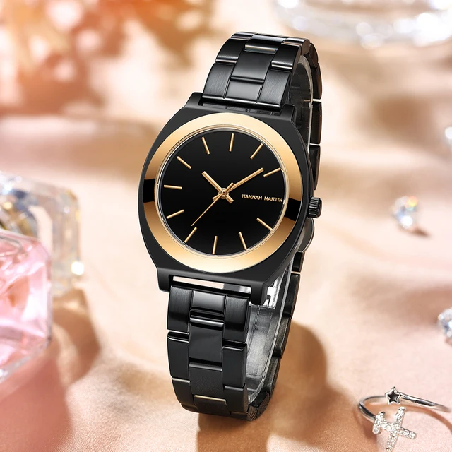 Women Watch High Quality Top Quartz HM 1261 Hannah Martin Watches Fashion Waterproof Stainless Steel Wristwatches Ladies Business Watch