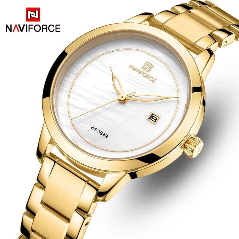 NAVIFORCE 5008 Luxury Quartz Waterproof Women's Wristwatch Ladies Girls Fashion Clock Women Watches