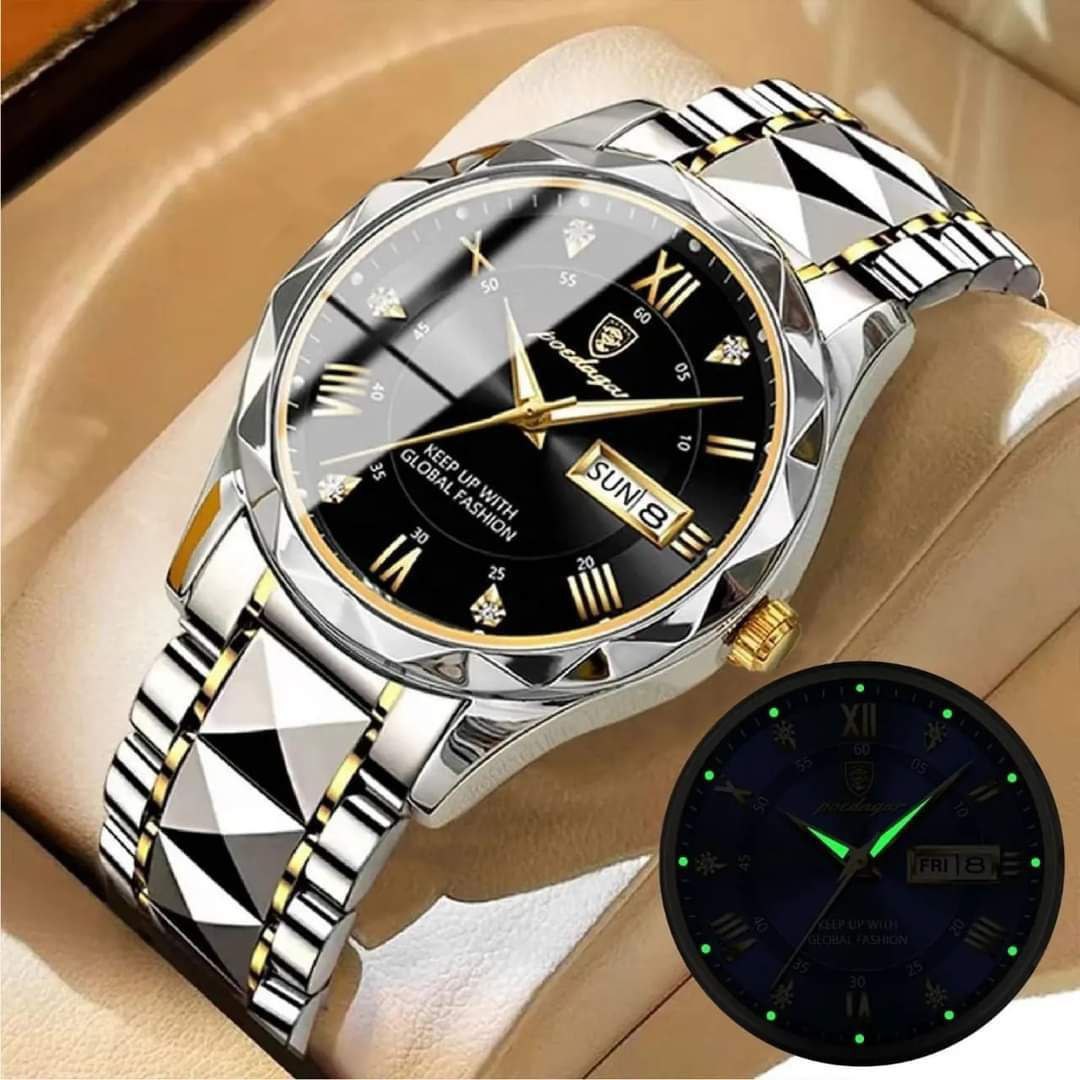 New Arrivals Fashion Luxury Men Watch Poedagar 615 Stainless Steel Wristwatch Waterproof Luminous Quartz Watches For Men