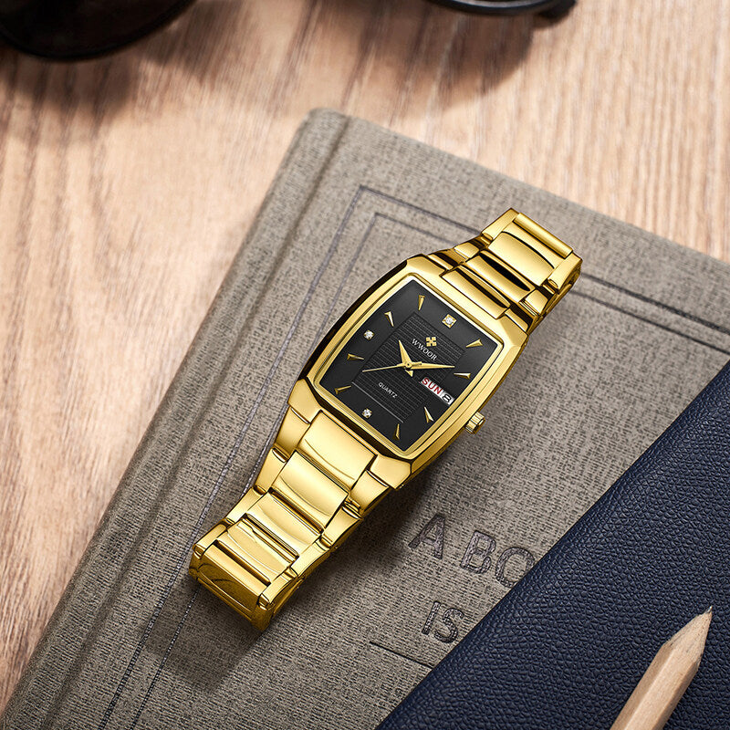 New Arrival WWOOR 8837 Quartz Mens and women Watches Square Stainless Steel Waterproof Wrist Watch