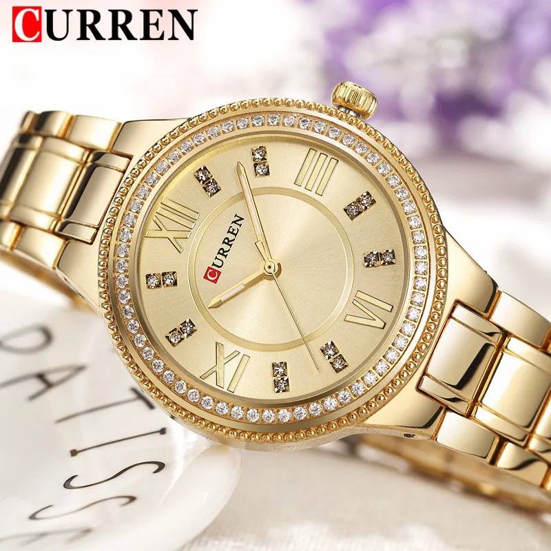CURREN 9004 Fashion Women Watches Top Luxury Ladies Girl Wrist Watch Stainless Steel Bracelet Classic Casual Female Clock