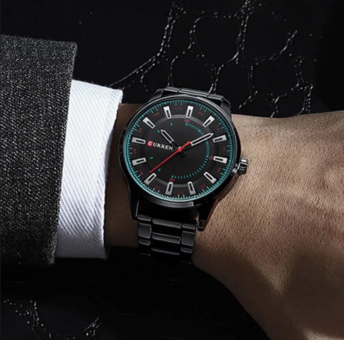Top Brand Luxury Fashion CURREN 8406 Watches Men New Stainless Steel Waterproof Wristwatch Quartz Clock Male 8406