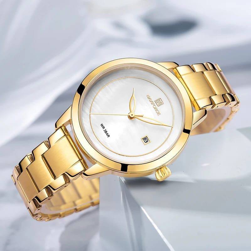 NAVIFORCE 5008 Luxury Quartz Waterproof Women's Wristwatch Ladies Girls Fashion Clock Women Watches