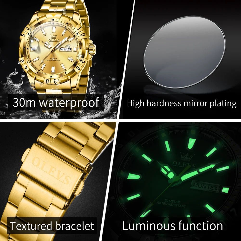 Hot Selling OLEVS Watch 5560 High Quality Quartz Movement Men's Watch Fashion Luminous Hands Week Date 30M Waterproof Watches
