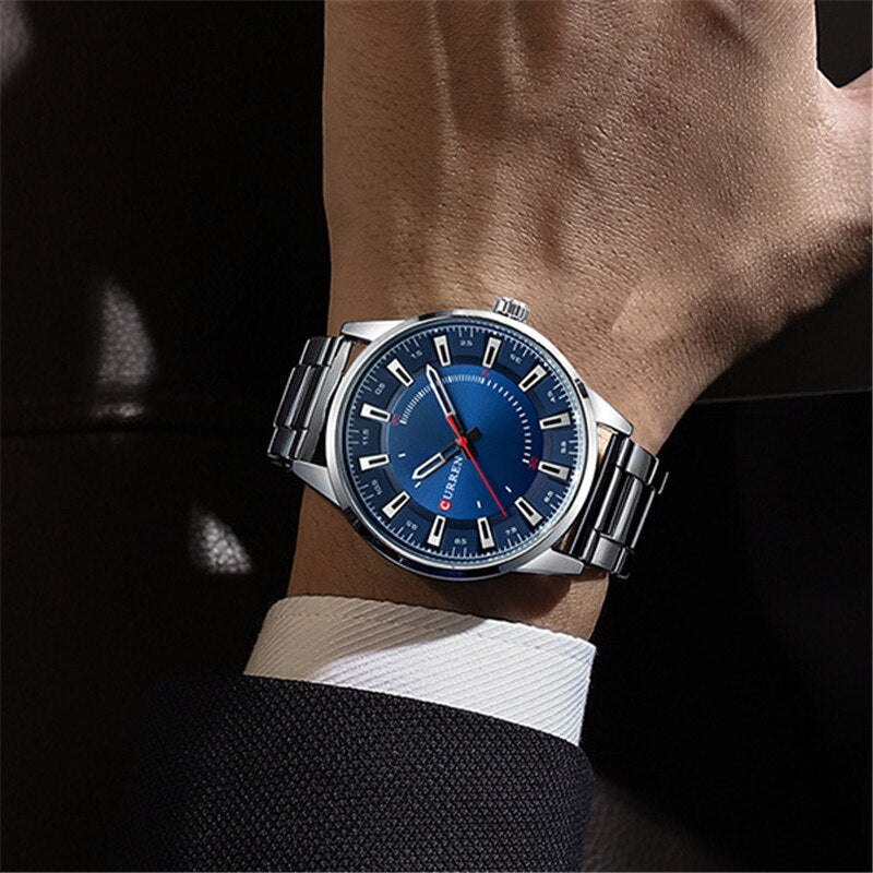 Fashion brand wrist watch CURREN 8406 men's business large dial waterproof quartz watch