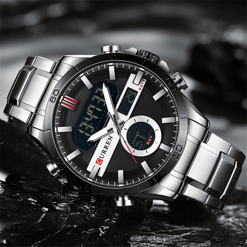 Watch Brand Casual Sport CURREN 8384 Wristwatches Male Digital Design Luminous Clock with Chronograph
