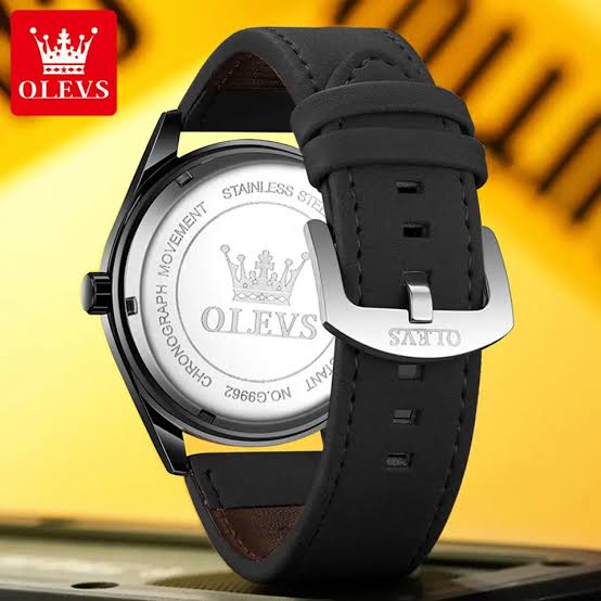 Calendar Men's Watches OLEVS 9962 Casual Sports Man Top Quartz Watch Men Genuine Leather Strap Waterproof Luminous Wristwatch