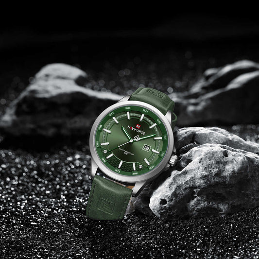 Naviforce NF9248L Antique Male Quartz Watch Low Price Genuine Leather Strap Waterproof Date Display Business Watch Design