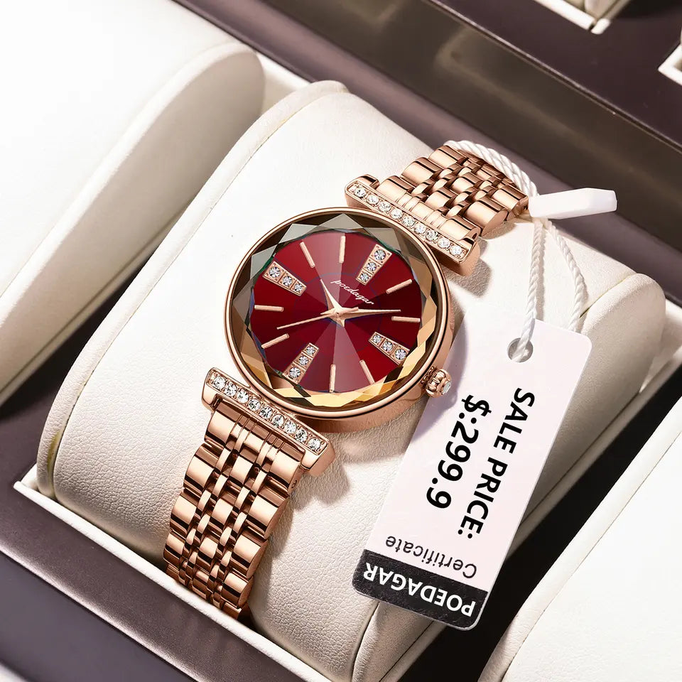 POEDAGAR 722 Luxury Watch Women Square Ladies Quartz Watch Luminous Waterproof Stainless Steel Women's Watches
