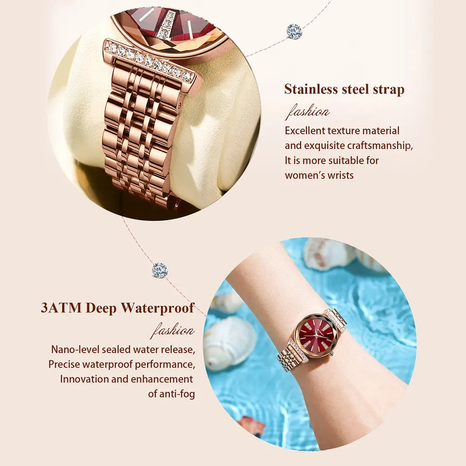 POEDAGAR 722 Luxury Watch Women Square Ladies Quartz Watch Luminous Waterproof Stainless Steel Women's Watches