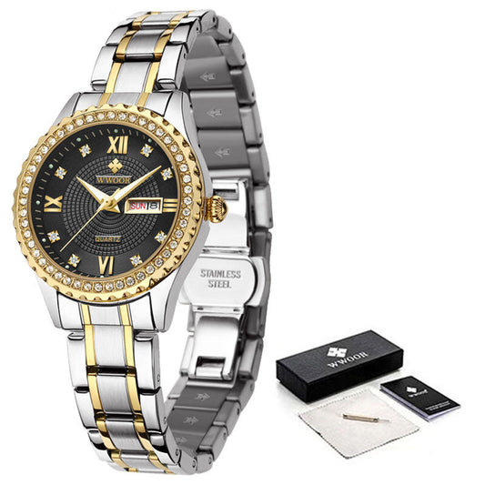 WWOOR 8856 Watch New Design  for Luminous Stainless Steel Watches Fashion Quartz Wristwatches