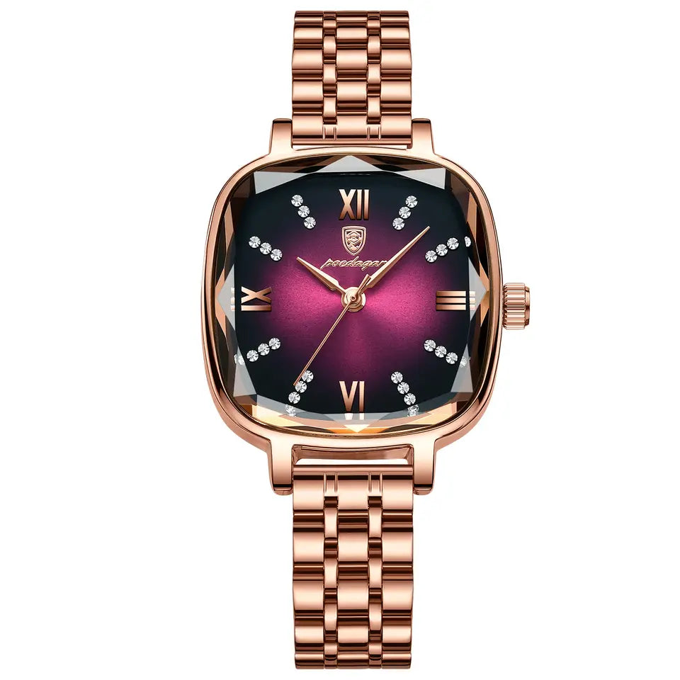 POEDAGAR 712 Luxury Crystal Women Quartz Watches Top Brand Fashion Diamond Ladies Watch Steel Female Wristwatch