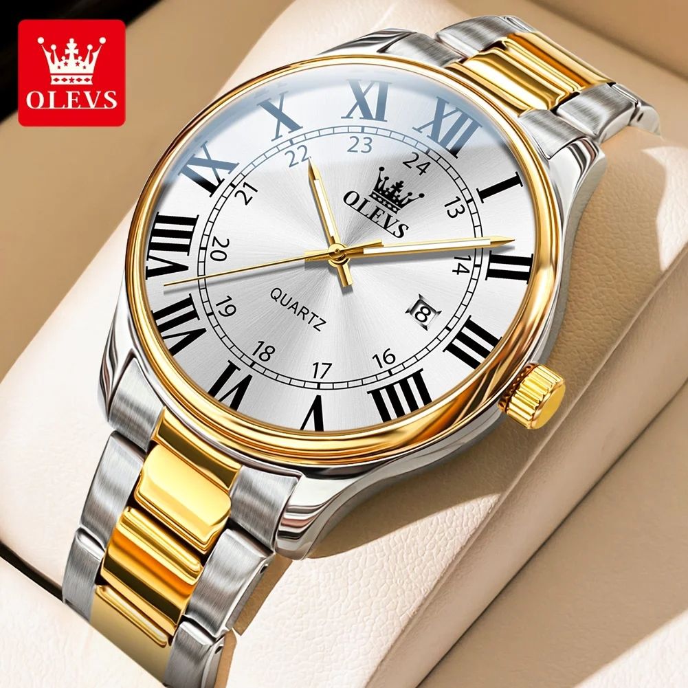 Quartz Watches Men OLEVS 2911 Waterproof Luminous Auto Date and Week Watches Luxury Minimalist Steel Sport Wrist Watches