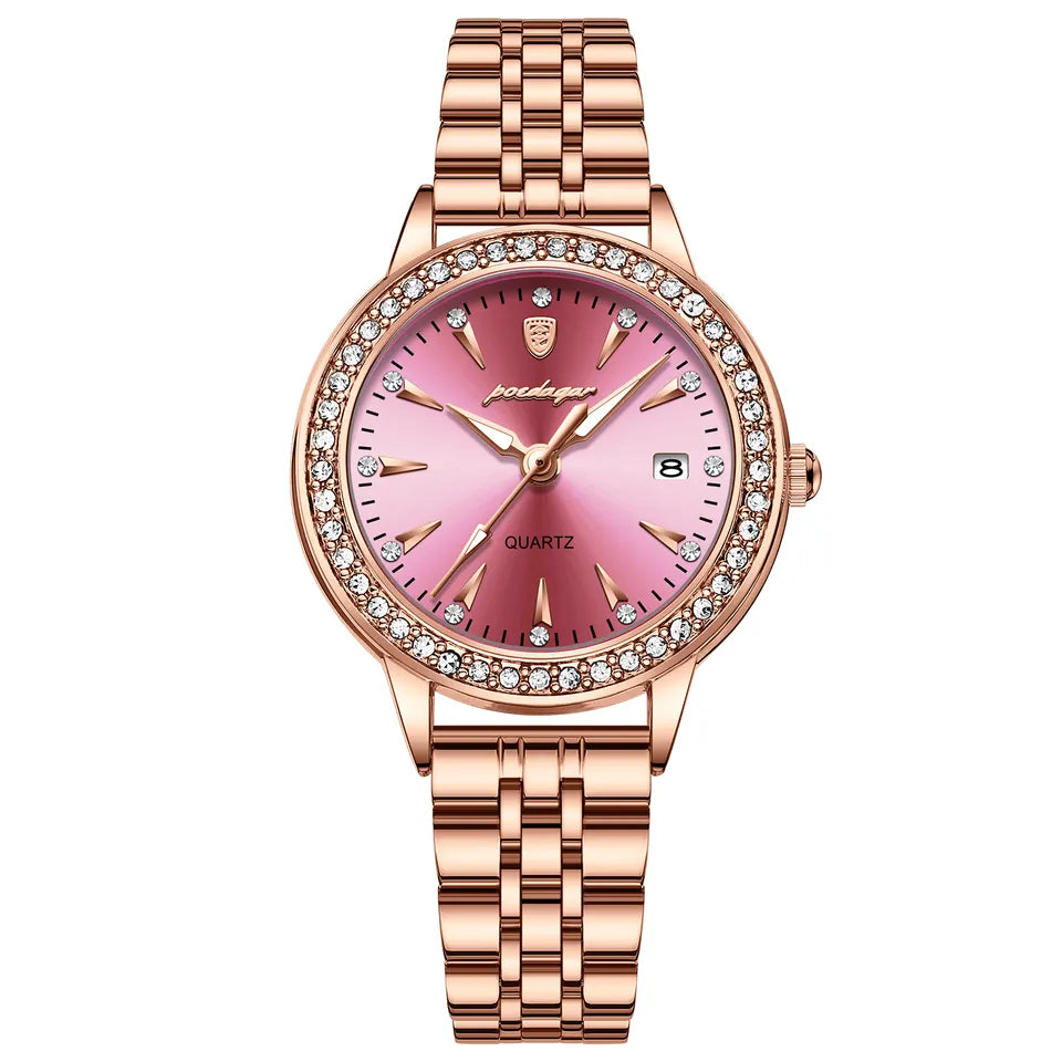 POEDAGAR Watch Women's 366 Luxury Stainless Steel Bracelet Women Watches Fashion Diamond Ladies Quartz Clock Female Wristwatch