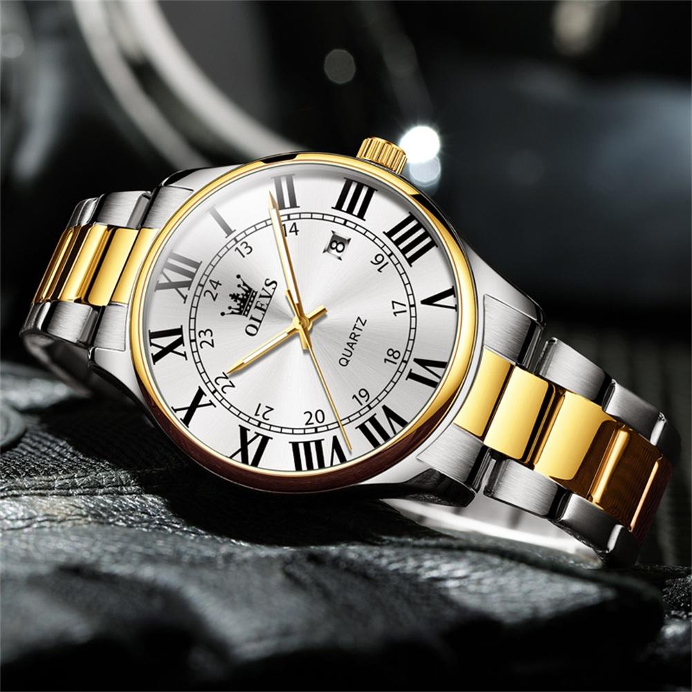 Quartz Watches Men OLEVS 2911 Waterproof Luminous Auto Date and Week Watches Luxury Minimalist Steel Sport Wrist Watches