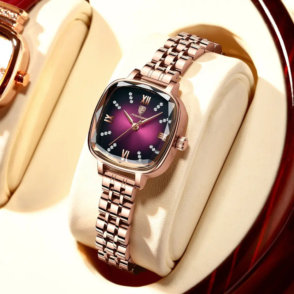 POEDAGAR 712 Luxury Crystal Women Quartz Watches Top Brand Fashion Diamond Ladies Watch Steel Female Wristwatch