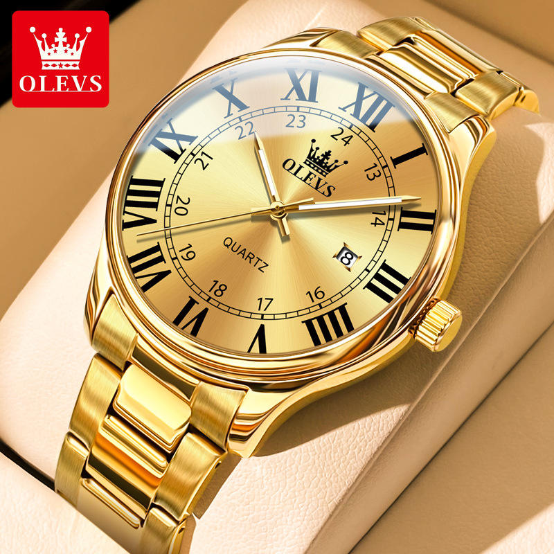 Quartz Watches Men OLEVS 2911 Waterproof Luminous Auto Date and Week Watches Luxury Minimalist Steel Sport Wrist Watches