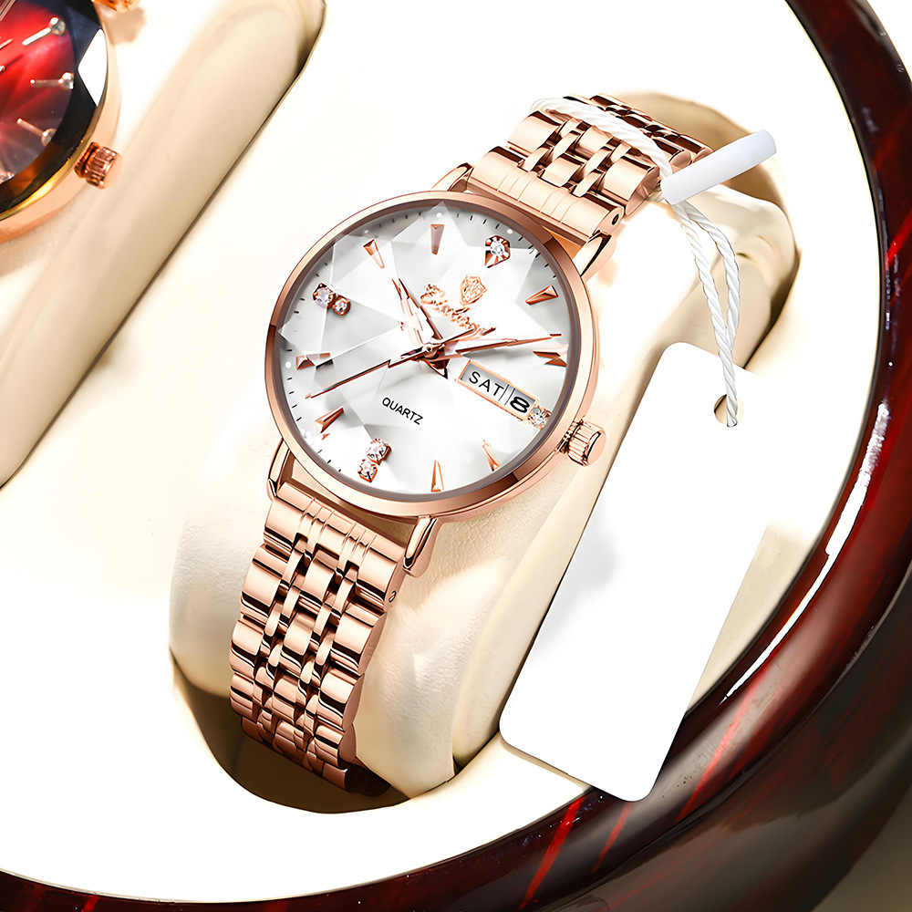 BINBOND N586 2024 New Women's Watch Fashion Diamond Mirror Quartz Steel Belt Student Watch