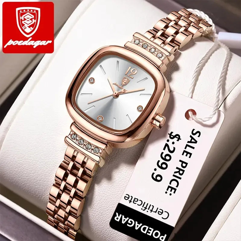 Poedagar 710 High Quality Stainless Steel Watch Strap Top Brand Waterproof Quartz Women's Wrist Watches Casual Sport Watch For Girls