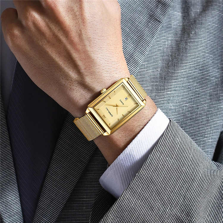 CRRJU 2197 New Watch for Men Top Brand Fashion Gold Sport Stainless Steel Quartz Watches Wrist Watch Man 2025