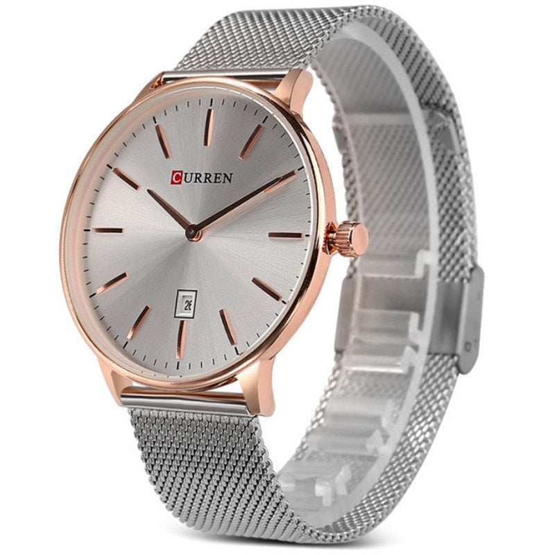 2025 Hot Sale Curren 8302 3ATM Water Resistant Casual Man Quartz Wrist Watches with Stainless Steel Mesh Band