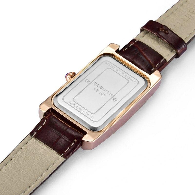 REBIRTH 109 Popular Potty Female Quartz Watch Vive Genuine Leather Band Water Resistant Minimalist Leisure Wrist Watch