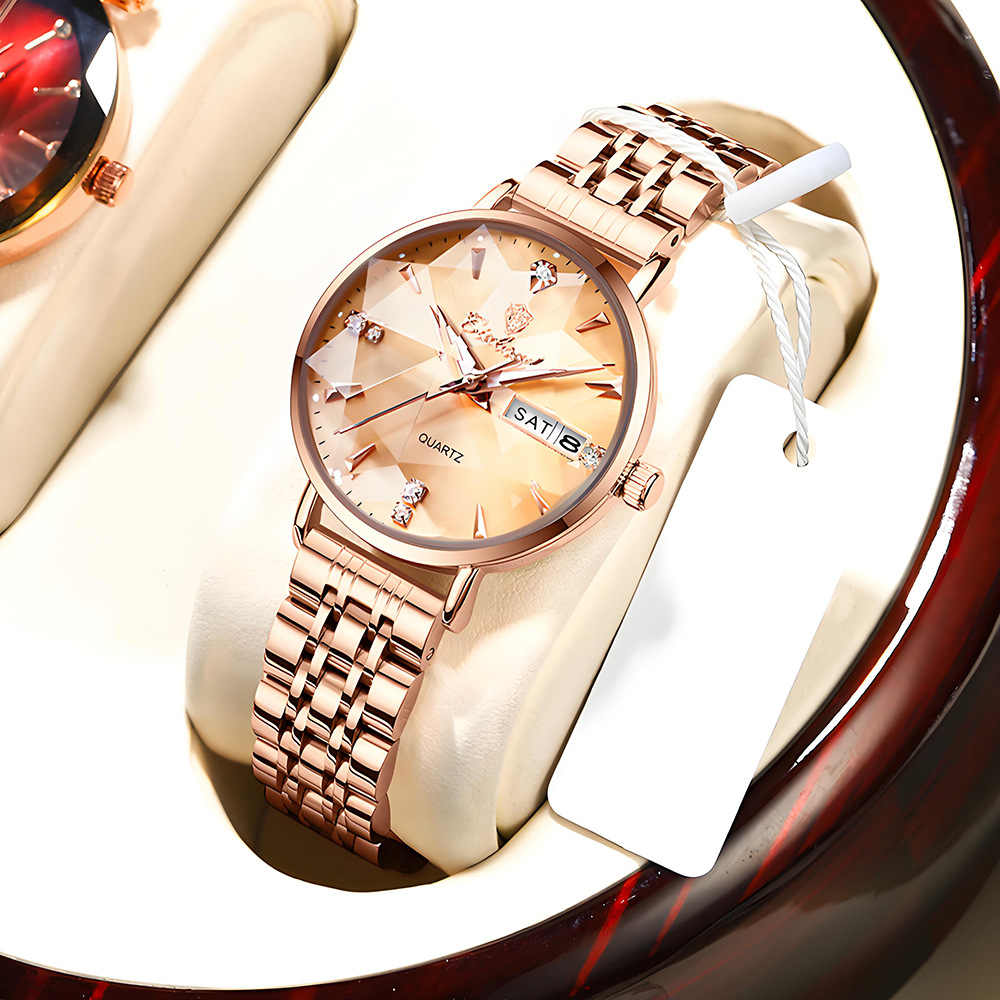 BINBOND N586 2024 New Women's Watch Fashion Diamond Mirror Quartz Steel Belt Student Watch