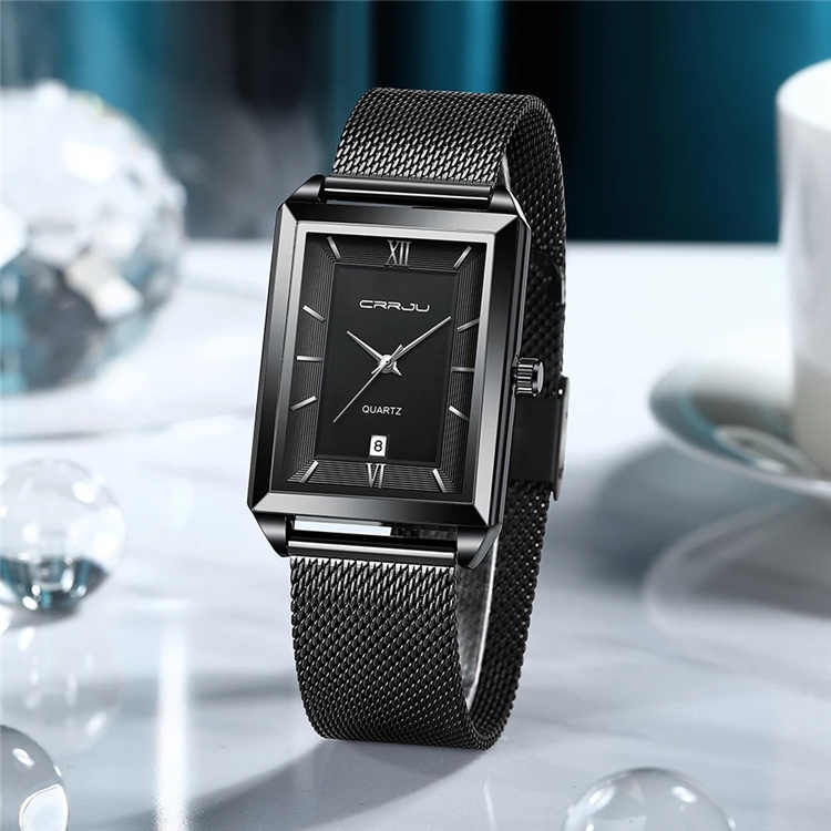CRRJU 2197 New Watch for Men Top Brand Fashion Gold Sport Stainless Steel Quartz Watches Wrist Watch Man 2025