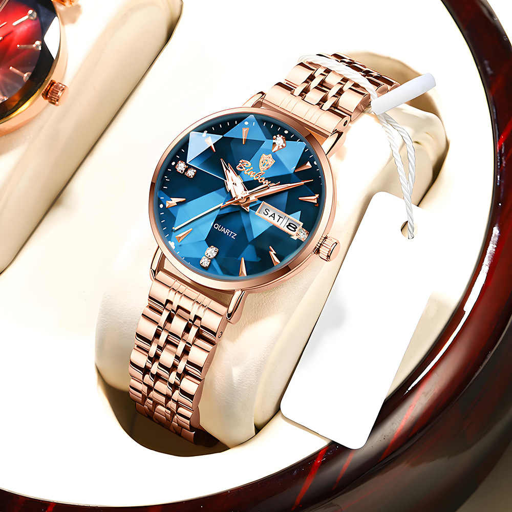 BINBOND N586 2024 New Women's Watch Fashion Diamond Mirror Quartz Steel Belt Student Watch