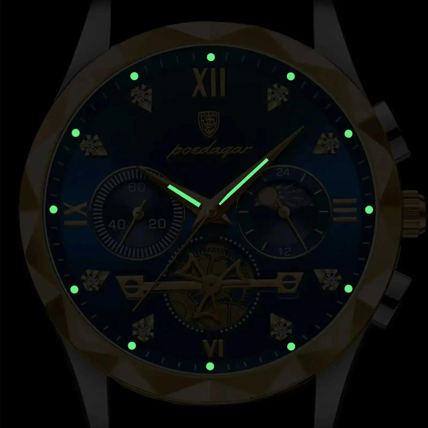 Fashion Quartz Men Watch POEDAGAR 996 Stainless Steel Men's Luxury Wristwatches Top Brand Business Waterproof Date Watch For Men