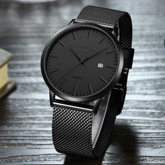 CRRJU 2172 Men Watch Fashion Luxury Japan Movement Men's Date Watches Sport Waterproof Quartz Male Clock