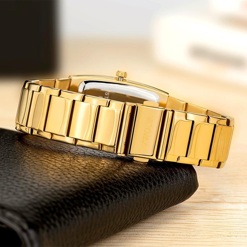 New Arrival WWOOR 8837 Quartz Mens and women Watches Square Stainless Steel Waterproof Wrist Watch