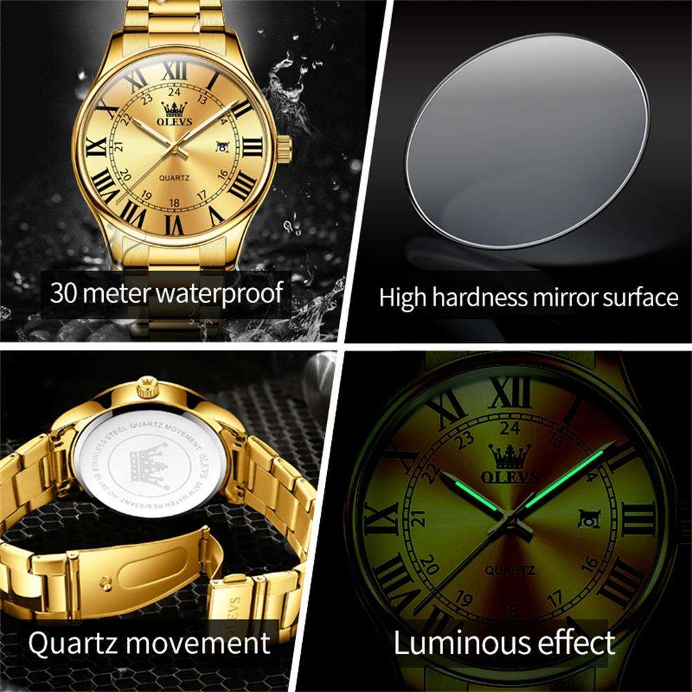 Quartz Watches Men OLEVS 2911 Waterproof Luminous Auto Date and Week Watches Luxury Minimalist Steel Sport Wrist Watches