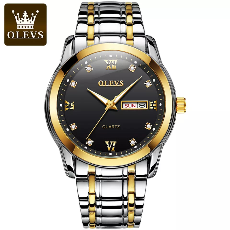Luxury Hot Selling olevs 8691 Water Resistant stainless steel straps wrist Men's quartz watches