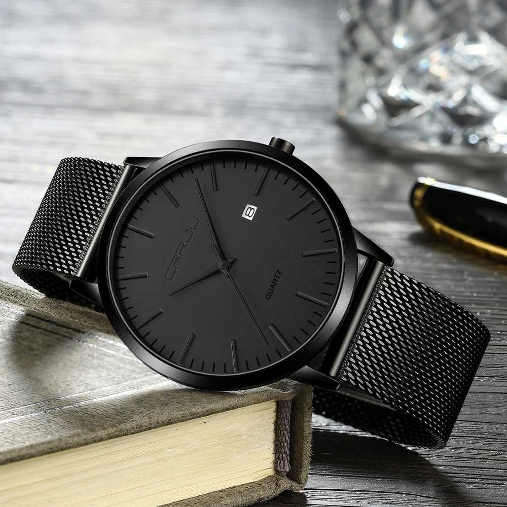 CRRJU 2172 Men Watch Fashion Luxury Japan Movement Men's Date Watches Sport Waterproof Quartz Male Clock