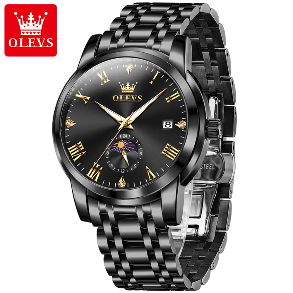 OLEVS 3656 Brand Business Wristwatch Luxury Men's Quartz Original Man Watch Classic Stainless Steel Strap Waterproof Watches