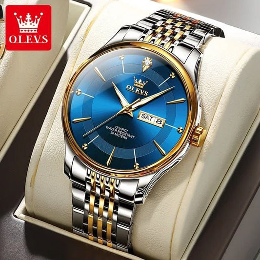 New OLEVS 9908 Watch Men Fashion Sport Quartz Clock Leather Watch for Man Waterproof Chronograph Watch