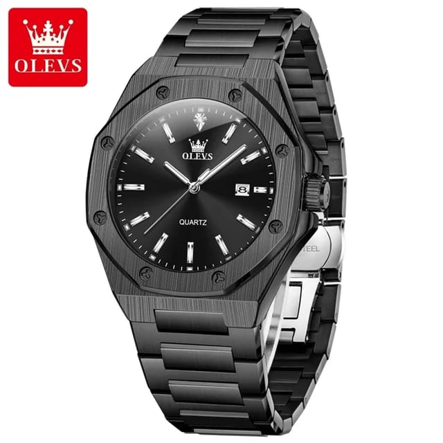 Simple Original Auto Date Stainless Steel Strap Man Watch OLEVS 3613 Luminous Hand Clock Waterproof Quartz Water Resistant Watc