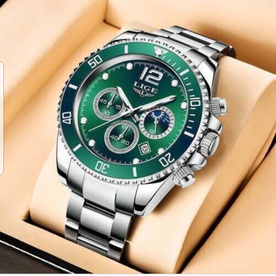 LIGE 8924 Men Waterproof Luxury Full Steel Watches Waterproof Date Clock Men's Quartz Watch