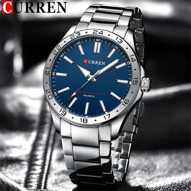 CURREN 8452 New Quartz Watch Dial Male Simple 43mm Large Dial Stainless Steel Strap Waterproof 3ATM Men Clock Mens Wristwatch