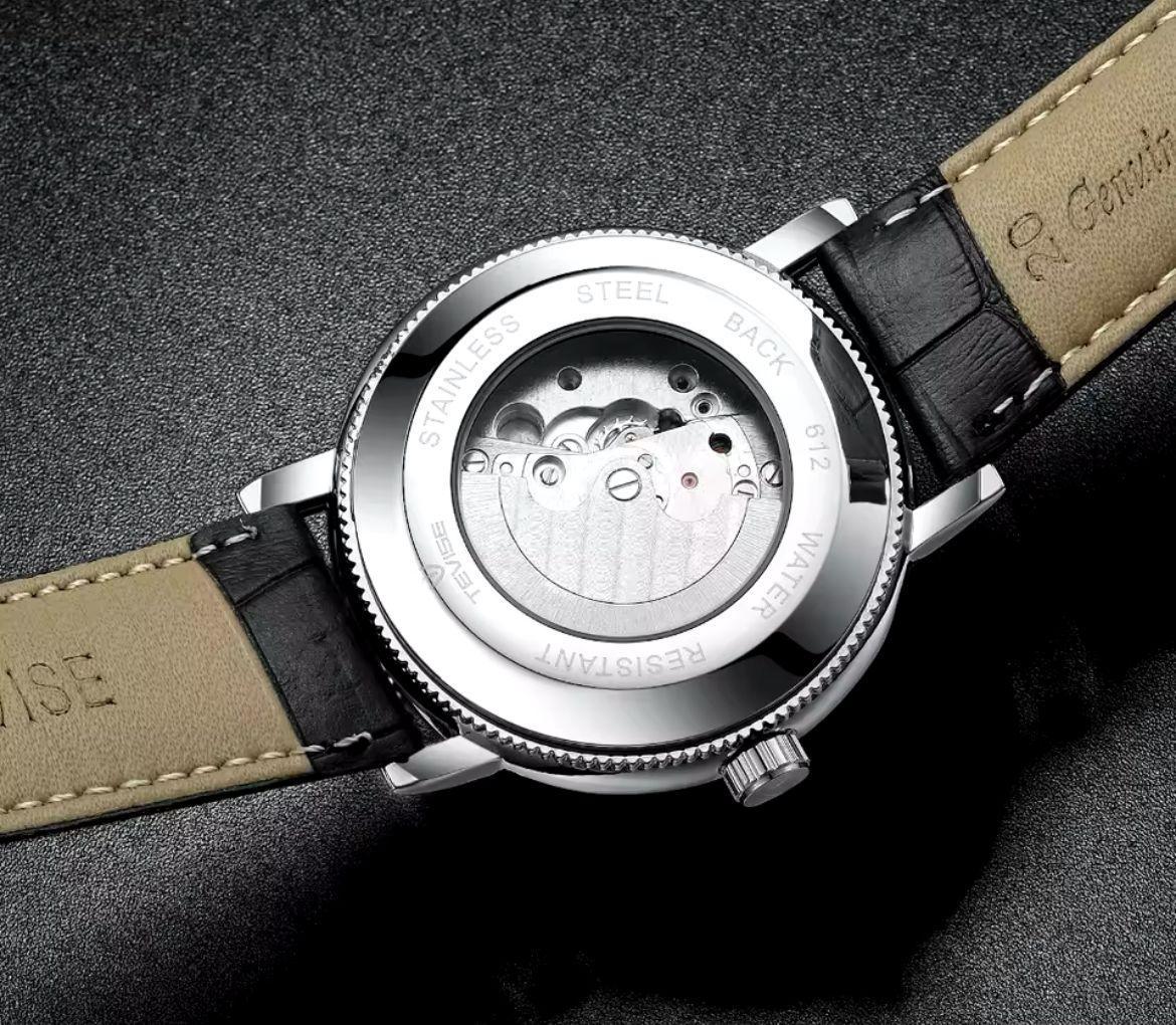 New year 2025 Wristwatch TEVISE 612 Men 30ATM Waterproof Luminous Hands Automatic Leather Diamond Dial Tourbillon Life Design Mechanical Watch