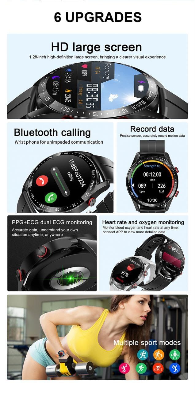 Sports Smart Watch For HUAWEI SMARTWATCH HW20 PPG+ECG BT Calling Multi-sport Mode 1.28 inch Fitness Heart Rate For Huawei Support Android IOS