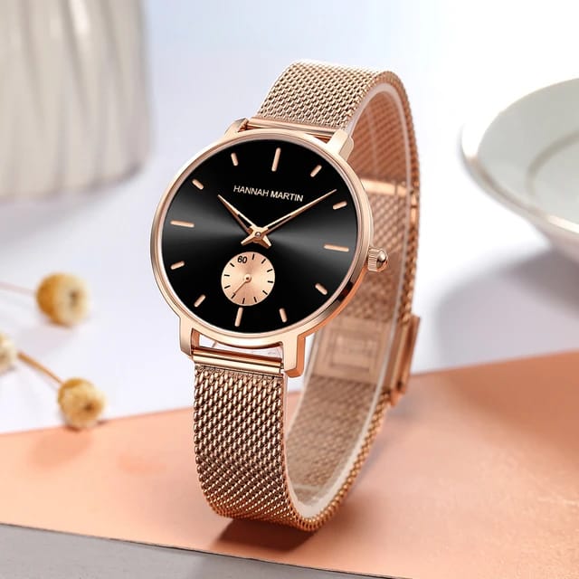 Stylish Personalized HANNAH MARTIN 1335 Women Quartz Watch Perfect Stainless Steel band waterproofing decorations Simple Casual