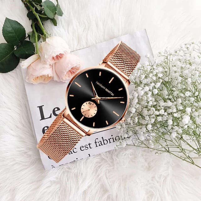 Stylish Personalized HANNAH MARTIN 1335 Women Quartz Watch Perfect Stainless Steel band waterproofing decorations Simple Casual